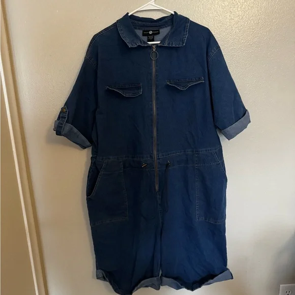 Ashley Stewart Indigo Denim Jumpsuit - Picture 7 of 9